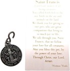 St Francis Medal Necklace Italian Metal Pendant Stainless Chain Holy Prayer Card