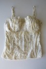 Intimissimi Vintage 2000s Silk Bustier Corset Cami  Cream Floral Mesh  Italy