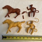 Lot Of 80 Vintage Cowboys   Indians Plastic Figures Horses Trees Mpc  Unbranded