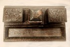 Vintage Leather Gilt Tooled Inkstand  Letter Opener   And Rocking Ink Blotter 