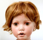 Doll Wig Size 14-15 Short Touseled Curls Strawberry Blonde Modacrylic Nos