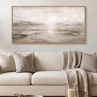 Larger Abstract Neutral Brown Framed Canvas Wall Art Set -40 x20    Modern Mi   