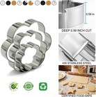 Stainless Steel Cookie Cutters 12pcs Heart Flower Round Star Mini Baking Molds 