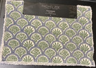 4pc New Rachel Zoe Placemats Fringe Green Blue Art Deco Scallop Seaweed Algae