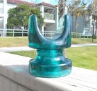 Nice Dark Aqua Cd 267 No  4 Cable Glass Insulator