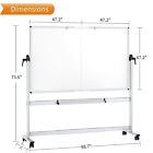 Viz-pro Double-sided Mobile Whiteboard 96 X 48 In Magnetic Rolling Dry Erase Boa