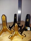 Set Of 4 Folding Display Easel Stands Gold   Black Plate Picture Book Holders