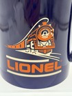 Rare  Lionel Trains Coffee Mug Navy Blue Ceramic Cup Orange Train Logo