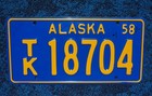 1958 Alaska Truck License Plate