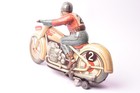 Antique Toy  Technofix Motorcycle Germany  1945 Us Zone  Lithographed Tin 