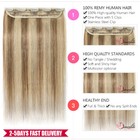 Clip In 100  Real Human Hair Extensions Half Full Head Hightlight 120g One Piece