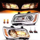 Chrome Led Drl Projector Headlights Headlamps For Chrysler 300 2015-2023 2014