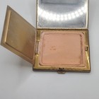 Vintage Compact Gold Tone Faux Pearl Grid Design Mirror Makeup Case