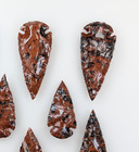 8 Piece 2  Mahogany Obsidian Arrowheads - Pow-wow - Ceremonial - Hand Knapped