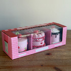 Sweet Treats Set Of 3 Pink Valentine Faux Cakes Valentines Decor New 