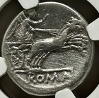Roman Republic Anonymous Ar Denarius 157-156 Bc Ngc Ch F