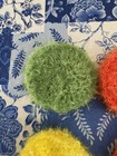 Set Of 4 Crochet Scrubbies - Green  Yellow  Red  And Multicolor - Handmade