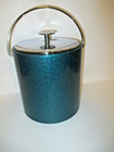 Vtg West Bend Electric Blue Glitter Flake Chrome Top Mcm  Ice Bucket Very Nice  