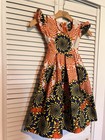 Nigerian African Kid Girls Dress Size 6 Handmade Aline Open Shoulder Knee Length