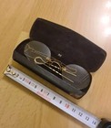 Antique Pince-nez Spectacles 12k Yellow Gold Frame   Original Case  1898 Usa