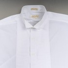 Vintage Bill Blass White Poplin Tuxedo Shirt Men   s 17 34 35 Formal Evening Wear