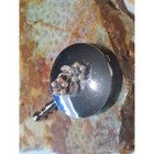 Vintage Jeweled Floral Pill Box Silver-tone Faux Pearl Rhinestones Fob Excellent