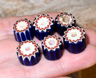 Antique Venetian Four Layer Drawn Chevron Italian Cane Glass Beads African Trade