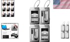 Gunmetal Luggage Tag Set With Secure Business Card Holder - Travel In Style