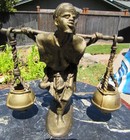 Very Fine Antique Orientalist Bronze Sculpture Male Water Carrier