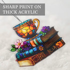 Book Ornament Faux Stained Glass  Bookish Gifts For Librarian  Book Lovers  Read