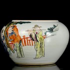 Chinese Tongzhi Famille Rose Porcelain Hand Painted Eight Immortals Brush Washer