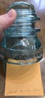 Vintage Glass Insulator Whitall  1 50k Volt Aqua Blue Clean