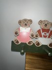 Vtg Teddy Bear Wall Hook Rack Hand Painted Wood Nursery Coat Hat Hanger
