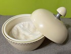 Vtg 1963 Avon Wishing Beauty Dust Acrylic Powder Box With Puff No Powder