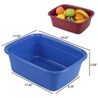 3 Pack Rectangular Plastic Washing Pans 12 Quart Plastic Dishpan Tub For Sink   