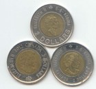 Canada 2000 Knowledge 2012 Ship 2015 Remember Toonie Canadian Two Dollar 3 Coins