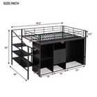 Metal Loft Bed With Staircases   Storage Wardrobe Twin Full Size Loft Bunk Beds