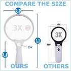25x Magnifying Glass Handheld Magnifier 3 Led Light Reading Lens Jewelry Loupe