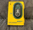 Sony Yellow Sports Walkman Wm-f45 Am fm Cassette Tape Player    Radio Works 