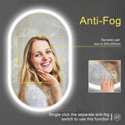 Bathroom Led Oval Mirror  24 X 36 Inches  Wall Mount  3 Colors  Stepless Dimmabl