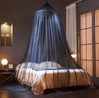Mengersi Bed Canopy Mosquito Net Full Size Black Indoor Outdoor Tent