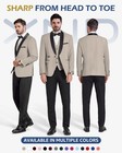 Ynd Men s 3 Piece Tuxedo Set With Bow Tie  Slim Fit   For Wedding Prom Dinners