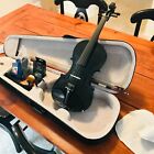 Black Full-size 4 4 Acoustic Electric Violin W  Case  Bow   More Glarry Gv102