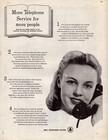 Bell Telephone System Lady Talking On A Phone More Service Vintage Print Ad 1947