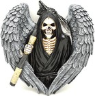 13  New  Grim Reaper Angel Wings Gothic Skulls Skeleton Scythe Death Wall-mount