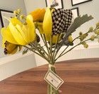 Mackenzie-childs Courtly Check Summer Bouquet Yellow Ranunculus 13  Nwt