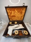 Vtg Riedell Red Wing White Leather Roller Skates Size 6 1 2 W  Custom Case