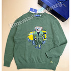 Polo Ralph Lauren Men s Embroidered Polo Bear Military Green Sweater Size L Nwt