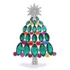 Colorful Christmas Tree With Star Crystal Rhinestone Brooch Pin   Gold Bag Video