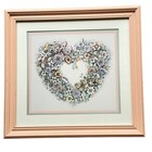 Vintage Heart Wreath Of Colorful Flowers Framed Print Art
